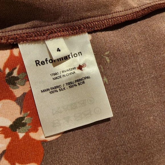 NWT Reformation Livie 100% Silk Dress - Picture 11 of 13